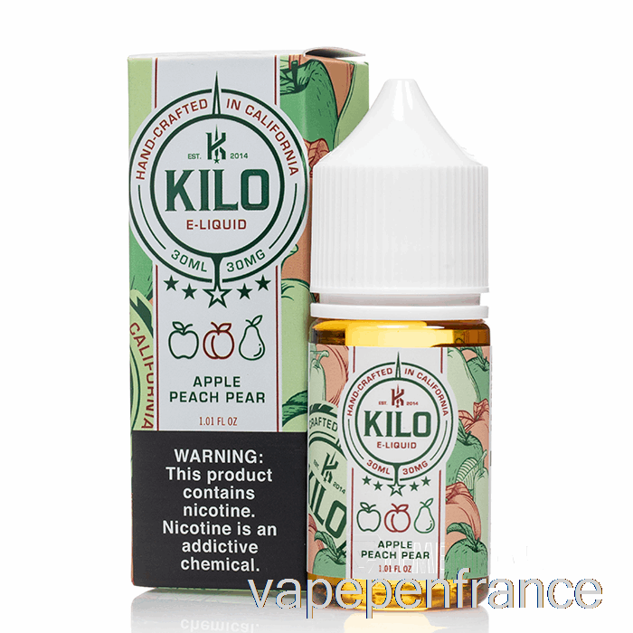 Pomme Pêche Poire - Kilo Sels De Relance - 30ml 30mg Stylo Vape